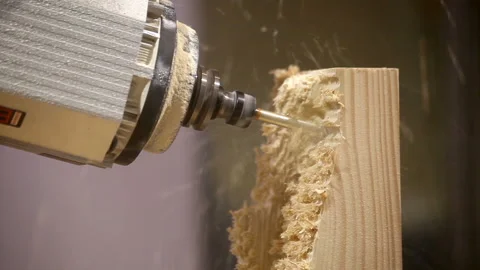 Close-up wooden processing machine. Stock-Footage 90856484