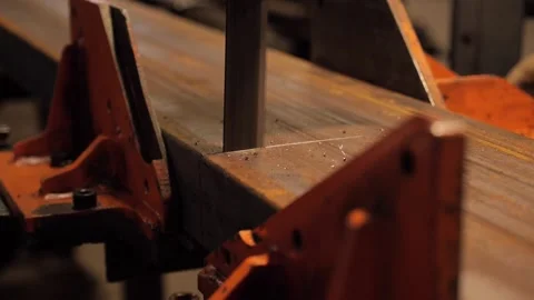 A close up of a wooden table Stock Footage 155536585