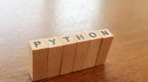 Close up the Wooden Text Block of Python 写真素材