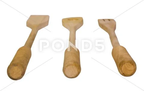Close-up of wooden utensils Stock Photos