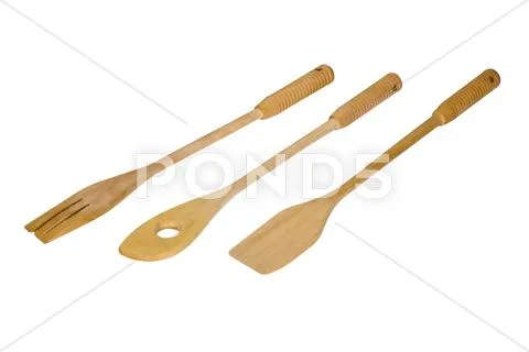 Close-up of wooden utensils Stock Photos