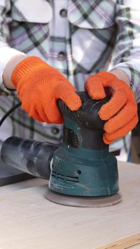 Close-up of the woodworking process in a workshop 스톡 동영상 335276375