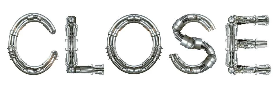 Close, word concept technically Stock Illustration