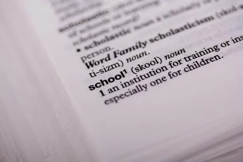 Close up of words in a dictionary Stock Photos