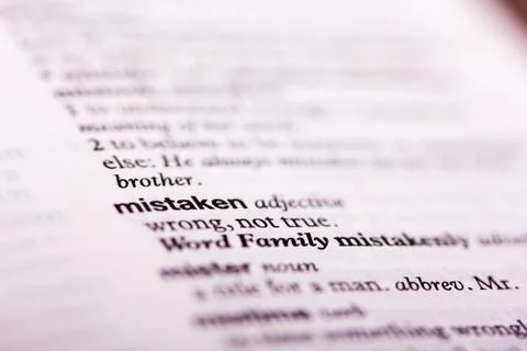 Close up of words in a dictionary Stock Photos