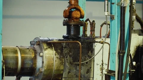 Close up of work of the production machine in the plant Stock Footage 84239984