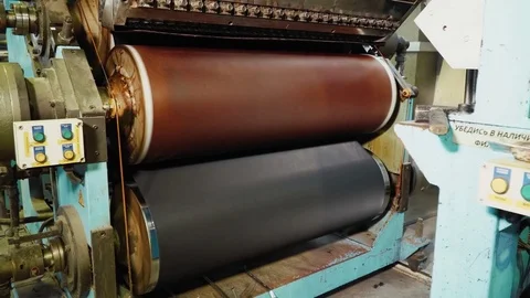 Close up of work of the production machine in the plant Stock Footage 84240708