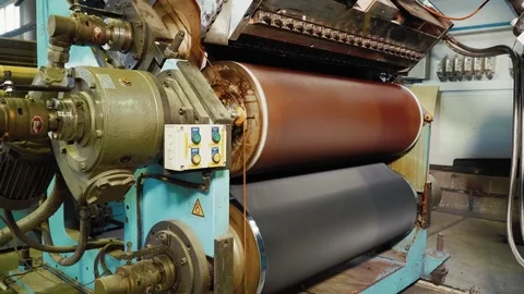 Close up of work of the production machine in the plant 스톡 동영상 84240783