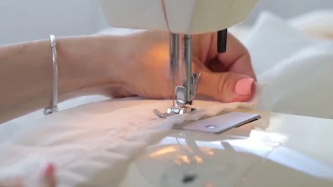 Close-up of the work of the sewing machine Stock Footage 74228280