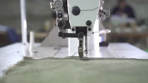 Close-up, the work of the sewing mechanism in slow motion Stock Footage 97850341
