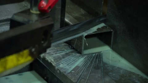 Close-up of a working band saw. Stock Footage 145867151
