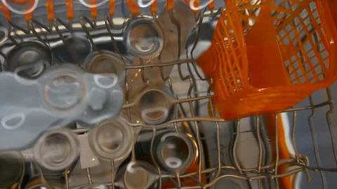 A close-up of a Working Dishwasher Stock Footage 71154843