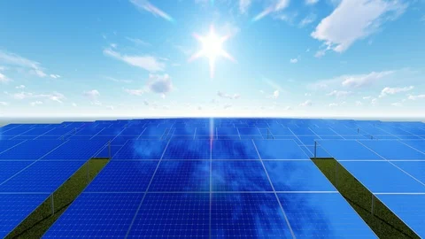 Close up working energy solar batteries.  Video stock 107560681