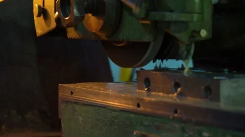 Close-up of a working grinding machine with sparks. Stock Footage 145867924