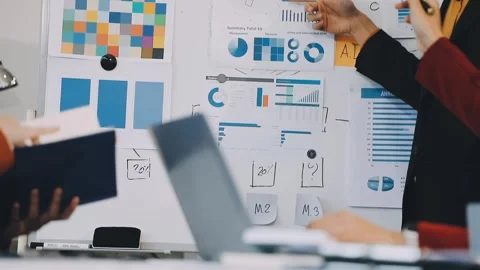 Close up of working process at business meeting Stock Footage 301220117