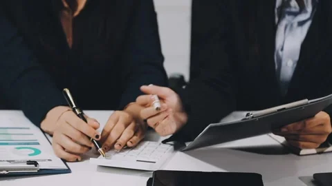Close up of working process at business meeting Stock Footage 301220201