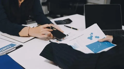 Close up of working process at business meeting Stock Footage 301220517