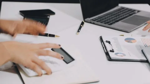 Close up of working process at business meeting Stock Footage 301220519
