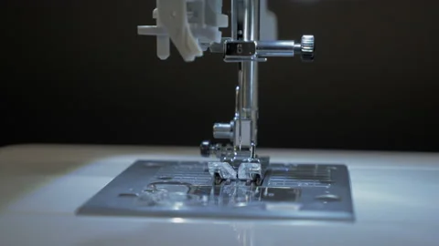 Close up of the working sewing machine. Stock Footage 154138409