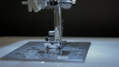 Close up of the working sewing machine. Stock Footage 154138434