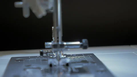 Close up of the working sewing machine. Stock Footage 154138462