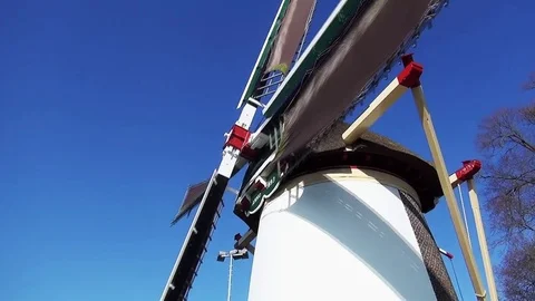Close Up of the working windmill Stock Footage 85394135