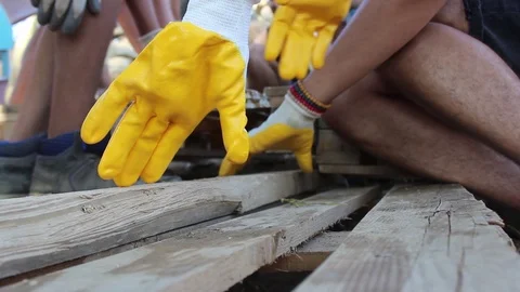 Close-up workman video shoot Stock Footage 92853004