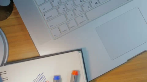 Close up of a workplace of the designer Stock Footage 60257049