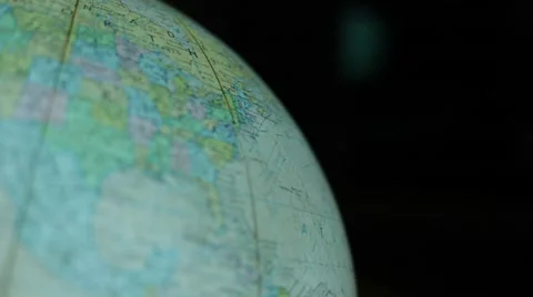 Close up of a world globe map Stock Footage 57715493
