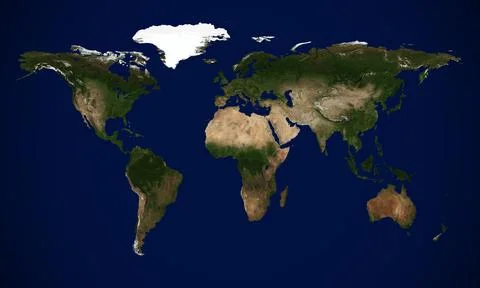 Close up world map in detail Stock Illustration
