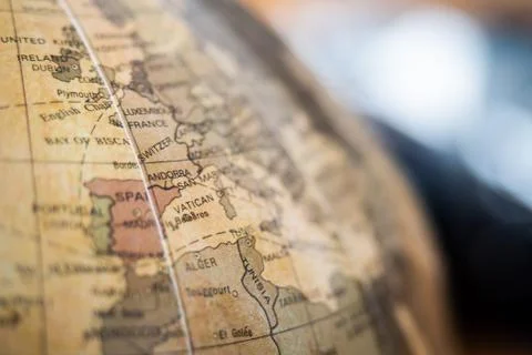 Close-up on a world map Stock Photos