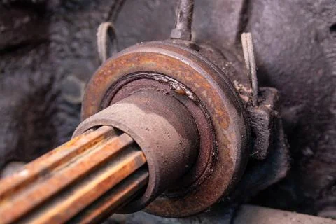 Close-up of worn out thrust bearings from a gearbox Stock Photos