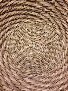 Close Up Of Woven Basket With Circular Pattern 스톡 사진