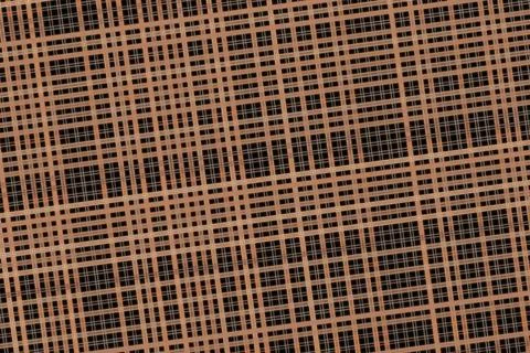 Close-up of woven fabric with orange, black, and pink threads Stock Illustration