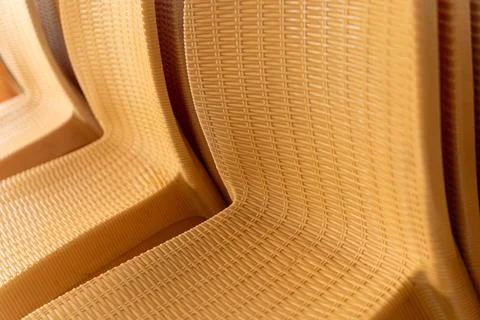 Close Up of Woven Pattern Plastic Chairs 스톡 사진