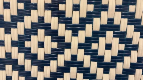 Close Up of Woven Rattan Pattern Background Texture Vídeos de archivo 333049702
