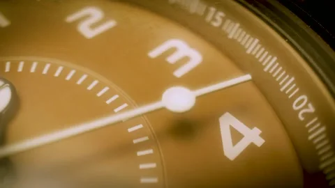 Close up of wristwatch dial with ticking second hand 스톡 동영상 340902563