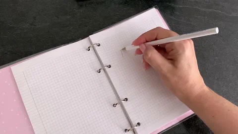 Close-up writing on a notepad. Writing the phrase Back to School Stock Footage 160003907