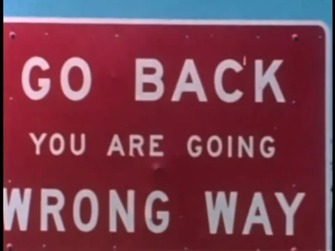 Close-up of Wrong Way sign Stock Footage 260253934
