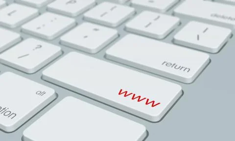 Close up of www keyboard button Illustrazione stock