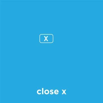 Close x icon isolated on blue background Stock Illustration