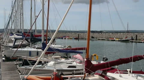Close up of yachts at a marine Stock Footage 51255738