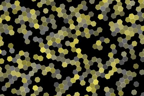 Close-up of yellow and silver glitter on black background Stock Illustration