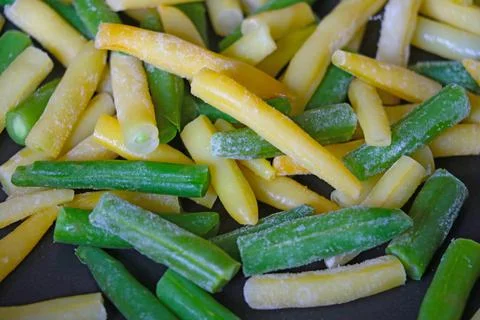 Close up of yellow green string beans. Stock Photos