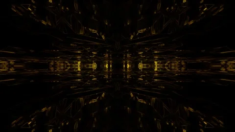 Close up of a yellow light shining through a dark background Stock Footage 297100809