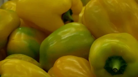 Close up of yellow pepper Stock Footage 73889117