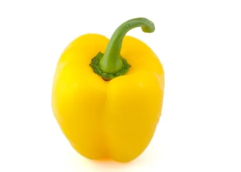 Close up of yellow pepper on white background. Foto stock