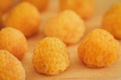 Close up of yellow raspberry Stock Photos
