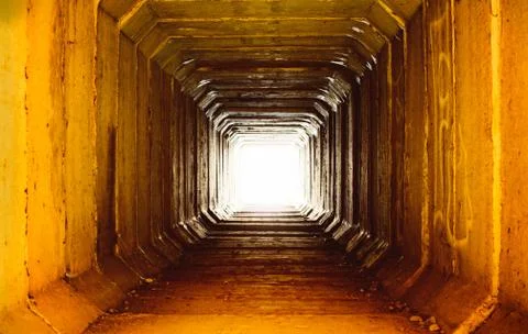 Close up of yellow tunel Foto stock