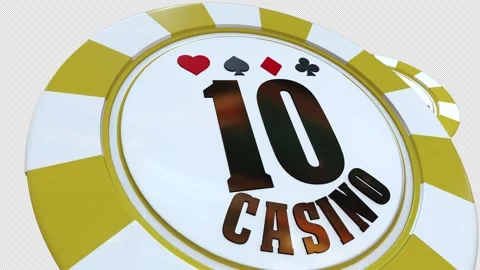 Close-up of a Yellow  Value Ten  Casino Chip with alpha channel 스톡 동영상 343431336
